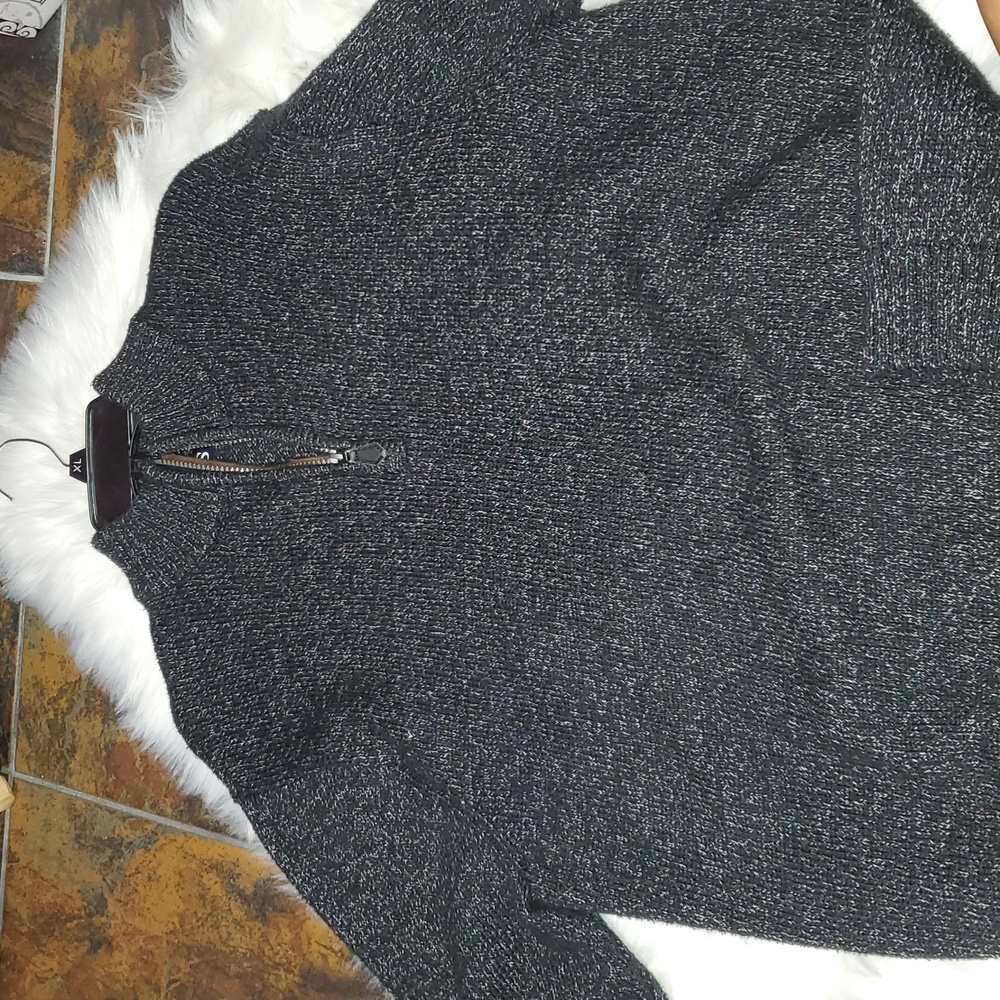 Men's Dark Gray Chaps Zip-Up Sweater.